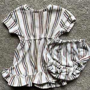 Quincy Mae Retro Stripe Terry Cloth Dress & Bloomer